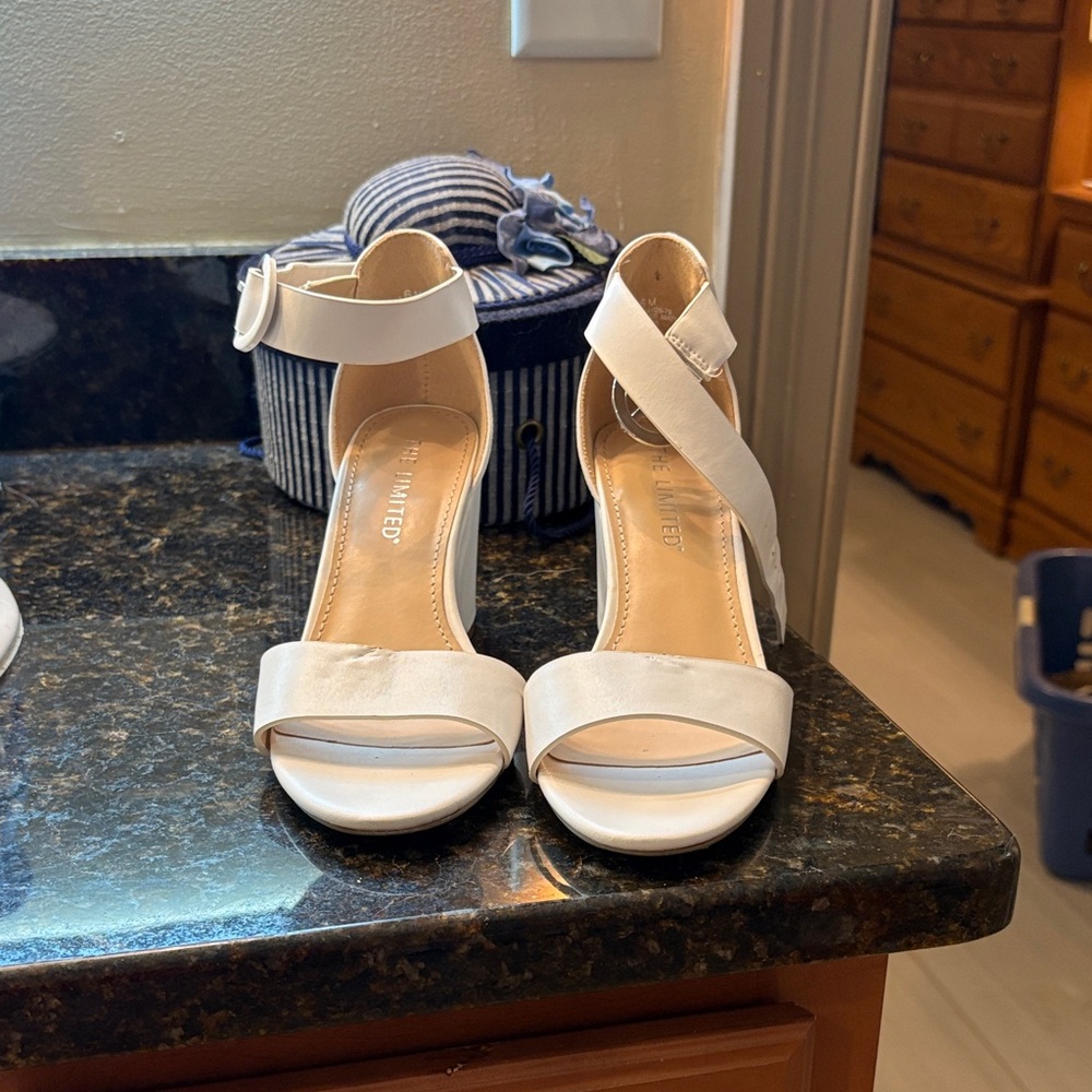 The Limited Ivory Satin Heels
